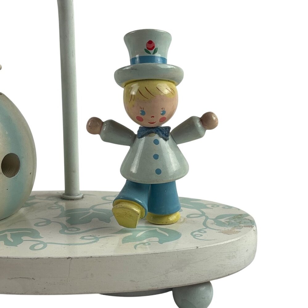 Vintage 50s Kids Lamp Child Bedroom Decor Wooden Pastel Nursery Rhyme - Picture 6 of 14